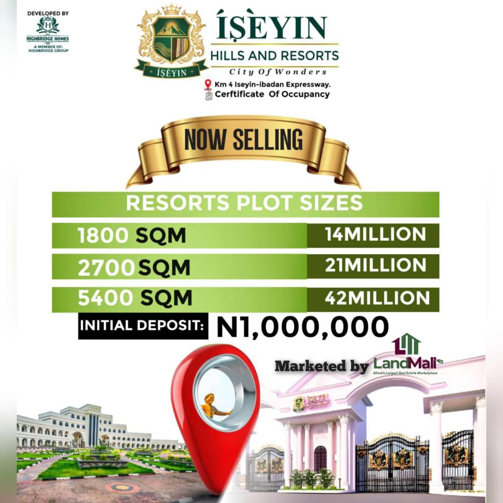 1800 SQM, 2700 SQM AND 5400 SQM DRY LAND AVAILABLE AND LOCATED AT KM 4, ISEYIN IBADAN EXPRESSWAY, OYO STATE.