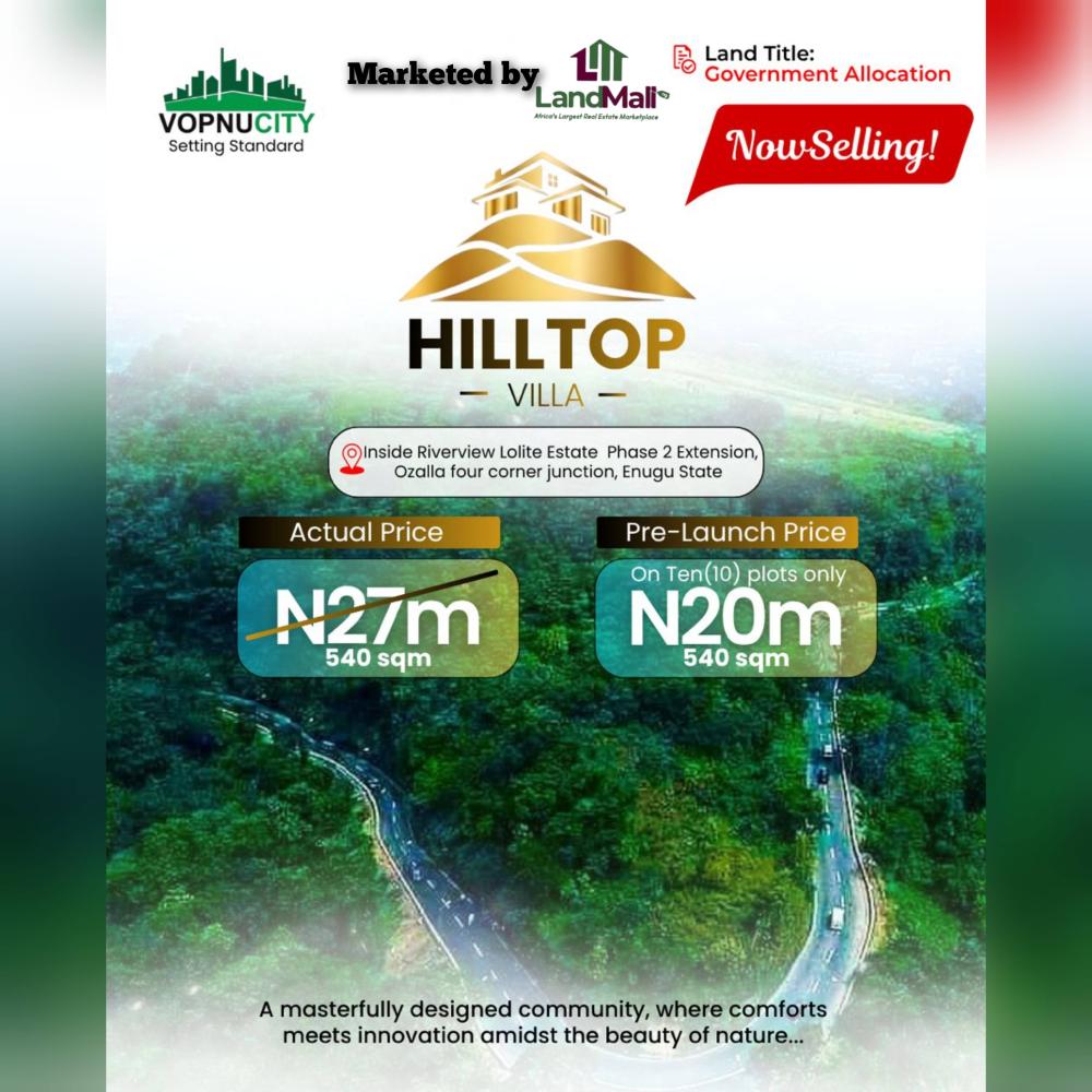 INSIDE RIVERVIEW LOLITE ESTATE PHASE 2 EXTENSION BEFORE FOUR CORNER JUNCTION, OZALLA, ENUGU STATE.