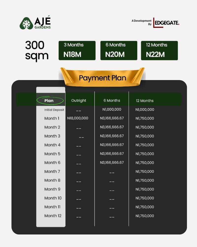 300 and 500 Sqm Dry Land for SALE Located at Elerangbe, Ibeju - Lekki.