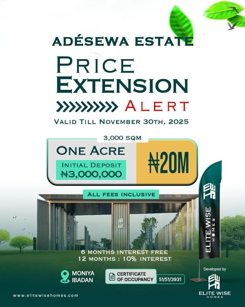 500/1000 Sqm and 1 Acre of Dry Land Available for SALE At Moniya Expressway in Ibadan.