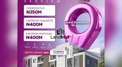 Laguna Seaview is a premium off-plan residential development located within the serene Lekki Foreshore Scheme, offering breathtaking lagoon views and refined urban living. The project sits on approximately 1,000sqm in a secure and well-planned environment.