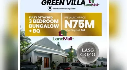 CELEBRATION GREEN VILLA ** Celebration Parkland Estate is a fully residential estate that comprises of lands and developments of Fully Detached 3-Bedroom Bungalows with BQ.