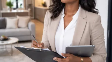 Female property manager on a property 