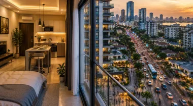 Cozy apartment with City Sunset view