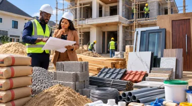 2 PEOPLE LOOKING AT CONATRUCTION MATERIALS 