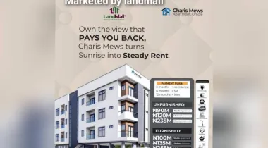 Above is the 3D video of Charis Mews Apartments, Omole. Please watch and use it to engage your clients and prospects. This project is a premium investment opportunity designed for both modern living and steady rental income.