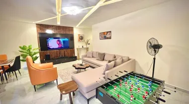 Sitting room with scooter