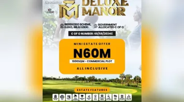 Welcome to Deluxe Manor, a luxurious and exclusive residential estate located in the heart of Ibeju-Lekki, Lagos State