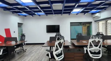 Service and functional  2000 sqm massive office building, furnished with modern high quality furniture, multiple office spaces, detached staff quarters etc is up for LEASE — Ready to move in