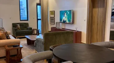 A brand new cozy and beautiful 1/2 bedroom well furnished apartment in Lekki.  📍 Address: Lekki phase 1, Lekki.