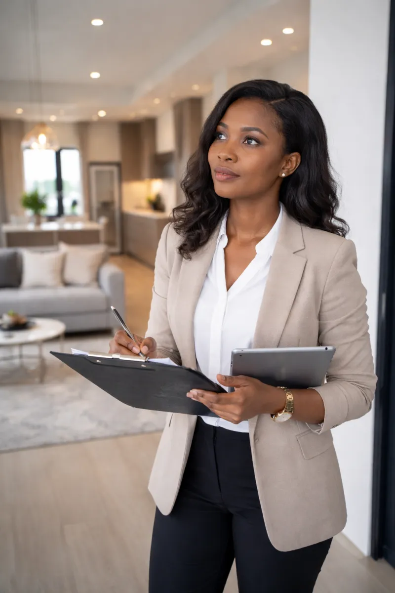 Female property manager on a property 