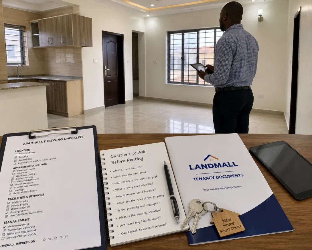 Tenant checking an apartment
