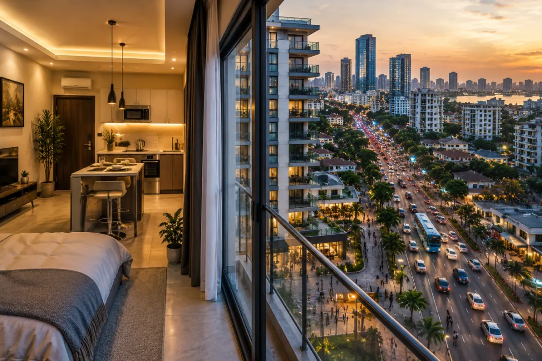 Cozy apartment with City Sunset view