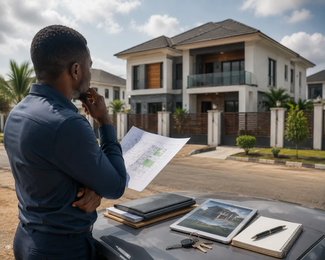 Investor analyzing a property before he commits 