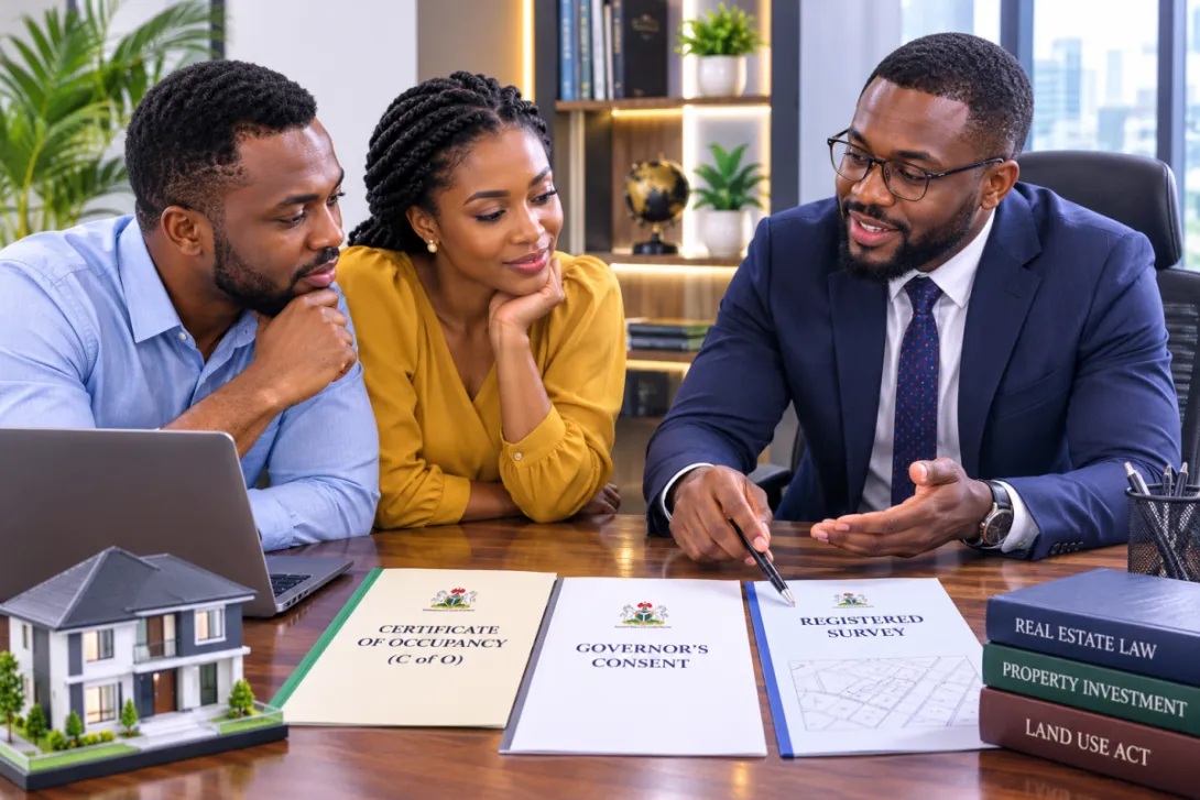Clients looking at land titles