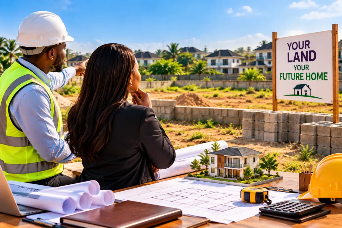 Client checking out a newly acquired land before building commences